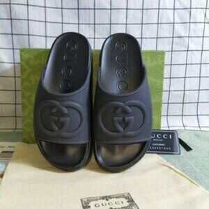 Gucci Angelina GG Signature Canvas Platform Slides
